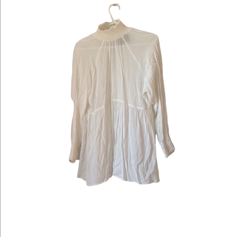 Reformation Sheer High/Low Blouse